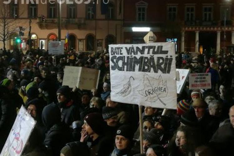 UPDATE Ziua 11 de proteste la Cluj! 3.000 de oameni au ieșit la protest FOTO/VIDEO