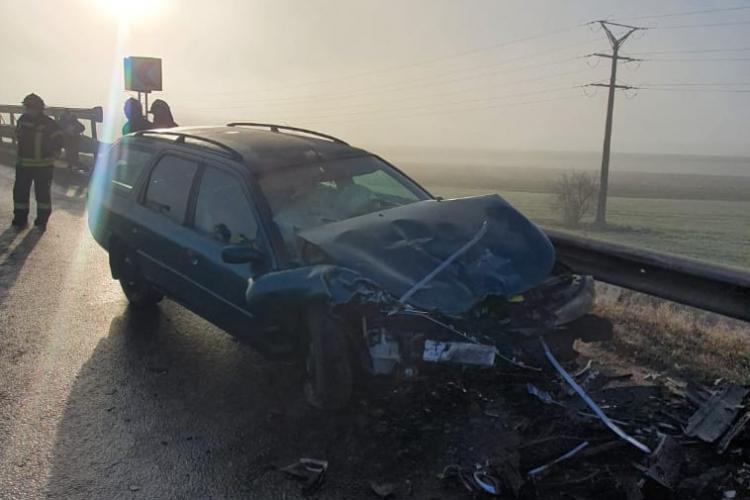 Accident la Turda, la urcare pe autostradă - FOTO