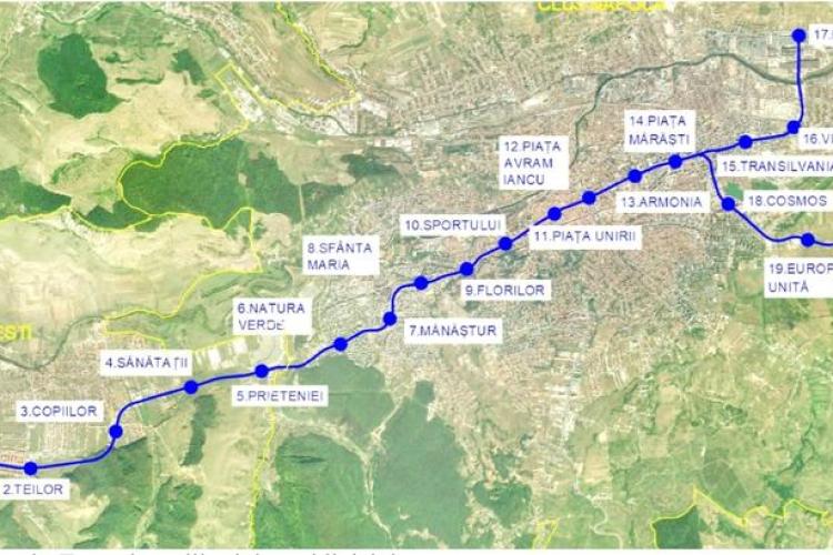 VIDEO. Traseul liniei de metrou din Cluj a fost suprapus peste o hartă 3D. În online orice e posibil, aproape „zboară” metroul Clujului