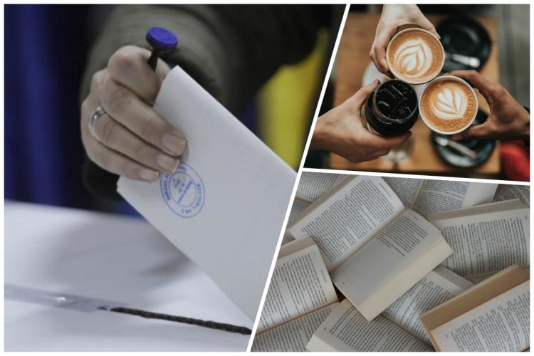Cafele și cărți pentru cei care merg la vot! Ce poți primi azi, în mod gratuit în Cluj-Napoca dacă ai votat