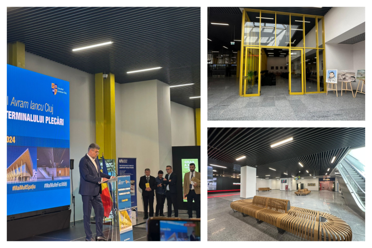 FOTO. Noul Terminal de plecări de la Aeroportul Cluj, inaugurat astăzi! De vineri va fi complet funcțional/Vezi cum arată