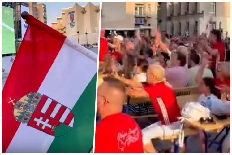  Naționala Ungariei se bucură de multă susținere într-un oraș din Ardeal! De la mic la mare, suporterii maghiari au împânzit tot centrul - VIDEO