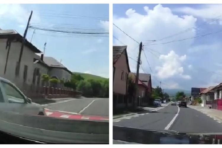 Două depășiri periculoase în doar câteva sute de metri. Cum a fost surprins un șofer vitezoman pe drumurile din Cluj - VIDEO