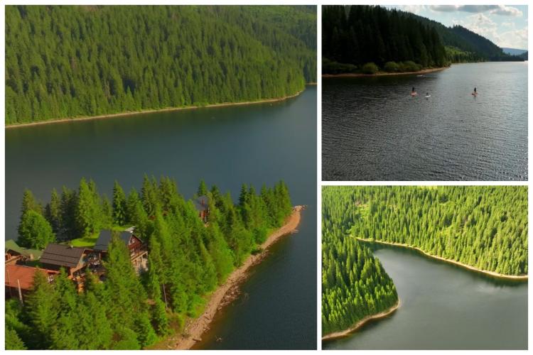 Imagini spectaculoase filmate din dronă cu unul dintre cele mai frumoase lacuri din Cluj! Lacul Beliș este un magnet pentru turiști în lunile calde - VIDEO