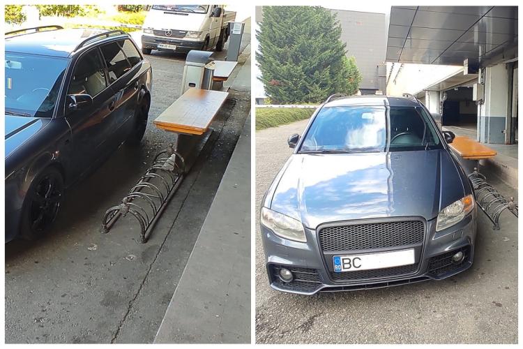 Cluj: Un șofer n-a mai vrut să dea banii pe parcare! Și-a făcut loc chiar în fața unei parcări pentru biciclete, pe care a blocat-o complet - FOTO