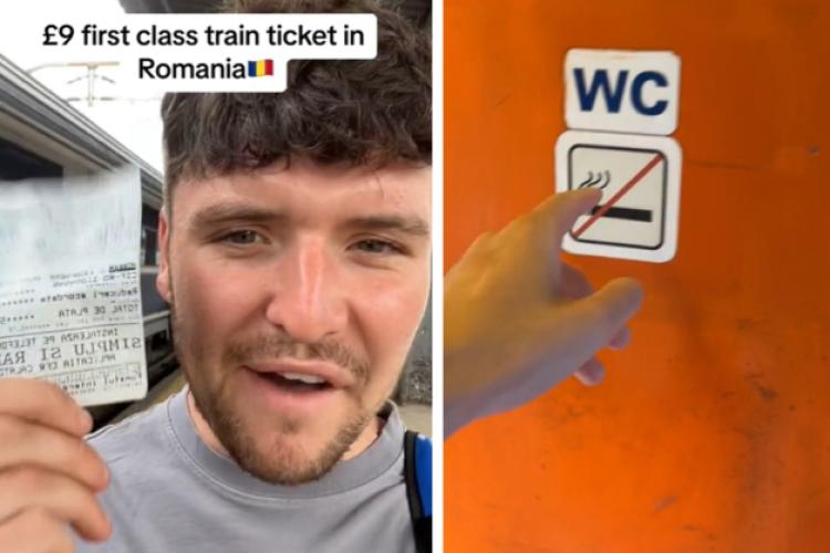 Turist englez care voia să viziteze Transilvania, dezamăgit de condițiile din trenurile CFR: „Băile din tren sunt cam ciudate”