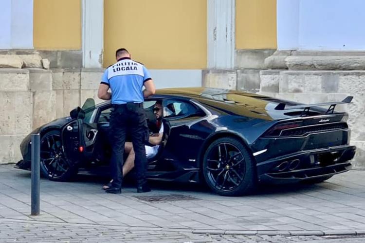 Adevărat a parcat! Cu ce altceva să mergi la biserică în Cluj, dacă nu cu Lamborghini?/ „Sfântul” Lamborghini nu l-a salvat de amendă FOTO