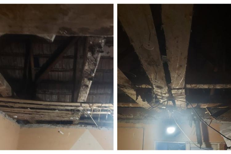  O familie din Cluj-Napoca are nevoie de ajutor. Apel la donații după ce tavanul casei s-a prăbușit - FOTO
