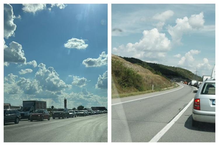 Cozi de kilometri între Cluj și Jucu. Indiferent că au mers pe centură sau prin centrul comunei Apahida, șoferii au stat cu orele în trafic astăzi VIDEO