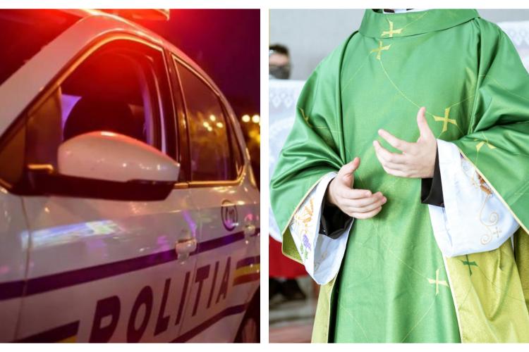 Un preot beat la volan, dintr-un județ din Ardeal, a ajuns într-un gard după ce a fost urmărit de polițiști. Părintele se îndrepta spre un priveghi