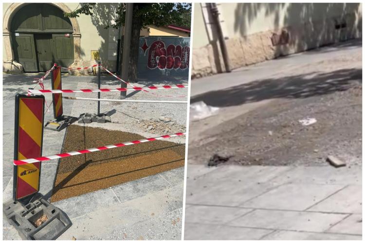 Pietrișul de pe Kogălniceanu va fi înlocuit! Zona din centrul Clujului se transformă într-un ,,drum de țară” la fiecare ploaie mai puternică - FOTO 