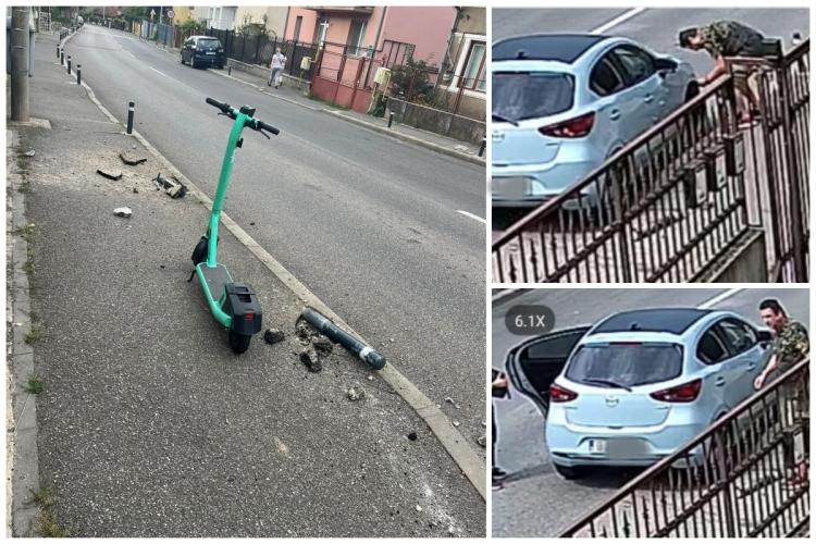 ,,A plecat ca și cum nu s-ar fi întâmplat nimic” - Stâlpișorii de pe o stradă din Cluj au fost distruși de un șofer - FOTO 