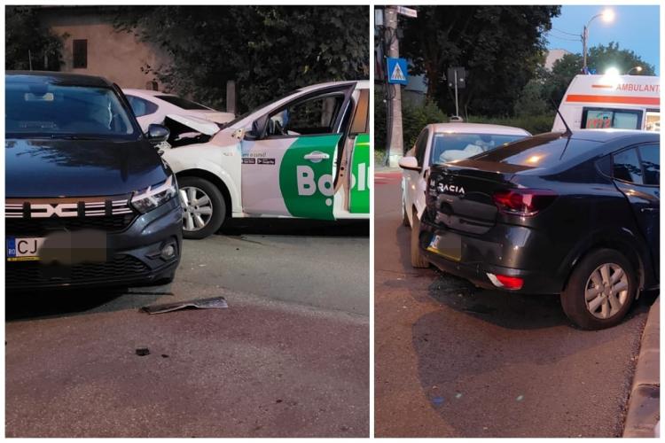 ,,Bolt vs Bolt” - Doi șoferi de ridesharing s-au ciocnit într-o intersecție din Cluj-Napoca, dis-de-dimineață - FOTO 