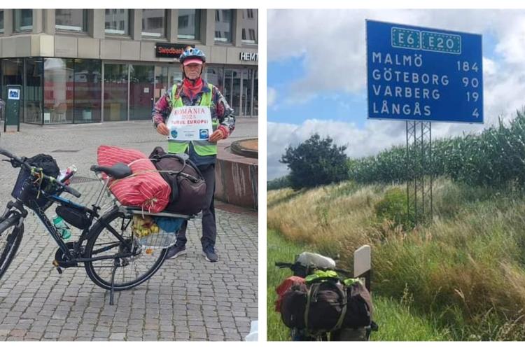 Un atlet de 71 de ani din Ardeal a mers cu bicicleta până în Suedia. A pedalat în total peste 4.300 de km - FOTO