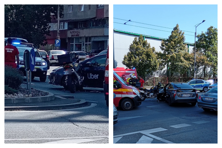 Cum s-a produs accidentul de pe strada Fabricii din Cluj-Napoca! O șoferiță de la Uber nu a acordat prioritate și a băgat doi oameni în spital