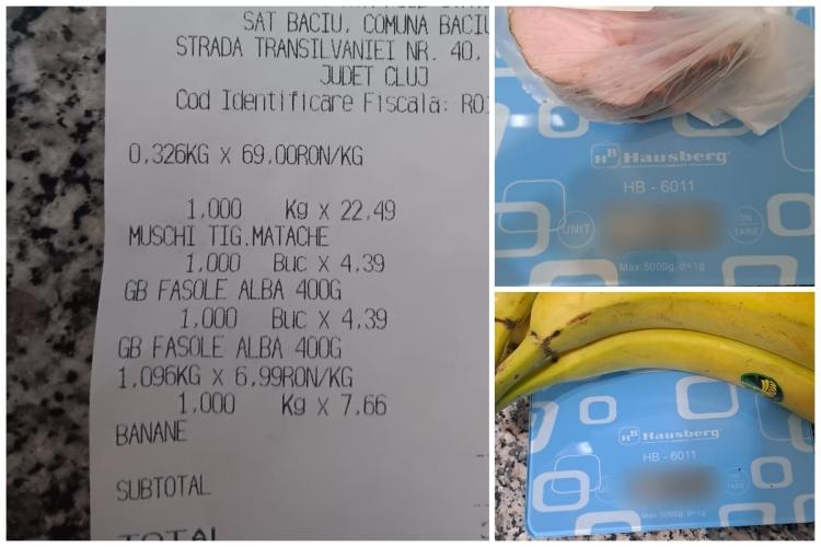 Supermarketurile din Cluj ,,trag la cântar”? Ce a observat un clujean după ce și-a făcut cumpărăturile: ,,Nu știu de ce nu se iau măsuri” - FOTO 