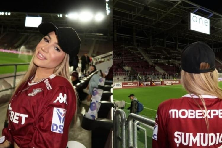 Cum a apărut fiica lui Marius Șumudică la RAPID - U CLUJ. Blondina a stârnit controverse: „Mi se pare mie sau duduia o copiază pe Teodora Stoica?”