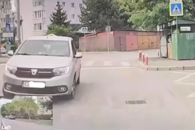 ,,Telefonul 100%”- Taximetrist, la un pas să lovească un șofer, pe o stradă din Cluj-Napoca. A tras de volan în ultimul moment - VIDEO 