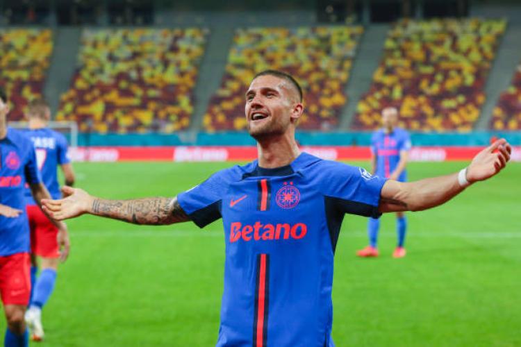 Daniel Bîrligea a marcat primul gol pentru FCSB în Europa League: ,,Cred că câțiva colegi de la CFR Cluj s-au uitat și țineau cu mine”