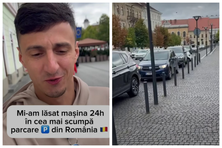 VIDEO. Cât a plătit un vlogger ardelean pentru 22 de ore de parcare în Piața Unirii din Cluj: „Ieșeam mai bine dacă închiriam o mașină”