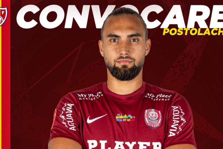 Virgiliu Postolachi, convocat la naționala Moldovei. Jucătorul de la CFR Cluj va întâlni Andorra și Malta