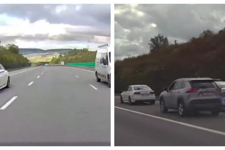 Un șofer a ,,încurcat” benzile pe Autostrada Transilvania și a devansat mai multe mașini. Gestul său a fost ,,răsplătit” rapid de oamenii legii - VIDEO