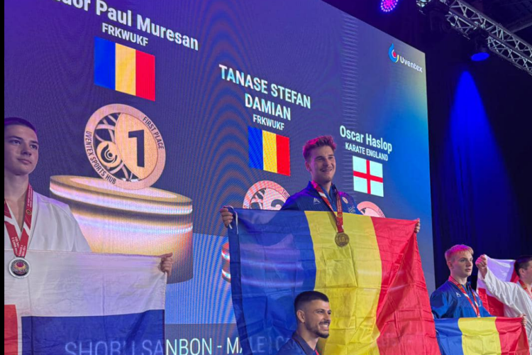 Un elev din Cluj a obținut medalia de aur la Campionatul European de karate. Tinerii clujeni au mai câștigat încă 7 medalii -FOTO 