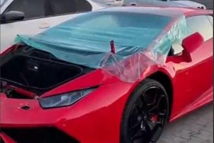 Trei clujeni au înscenat dauna unui Lamborghini Huracan. Ce valoare avea bolidul VIDEO PERCHEZIȚIE