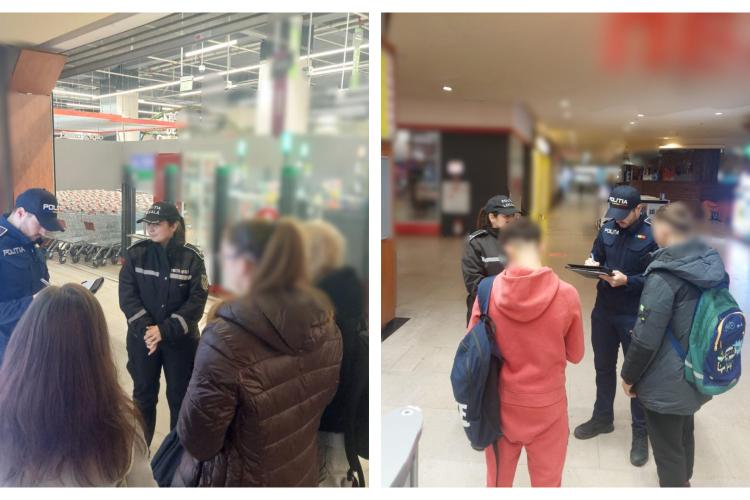 Elevii clujeni, prinși la mall în timpul orelor de școală! Au fost trimiși înapoi la cursuri de polițiști - FOTO