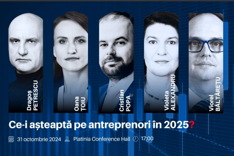 Antreprenorii se așteaptă ca după alegeri toate taxele să crească! Personalități de TOP caută soluții la Cluj, la un eveniment excepțional