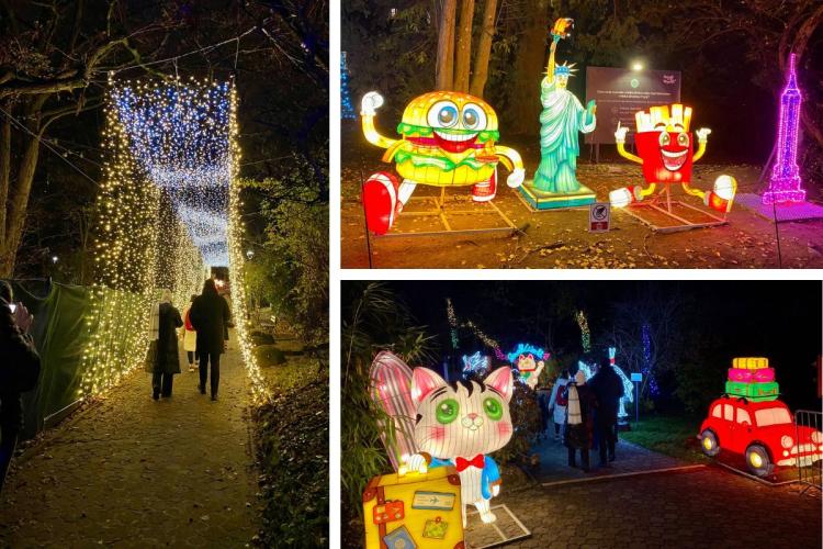 FOTO. „Garden of Lights” transformă Clujul într-un tărâm de basm! Clujenii au ocazia să facă înconjurul lumii printr-un spectacol de lumini