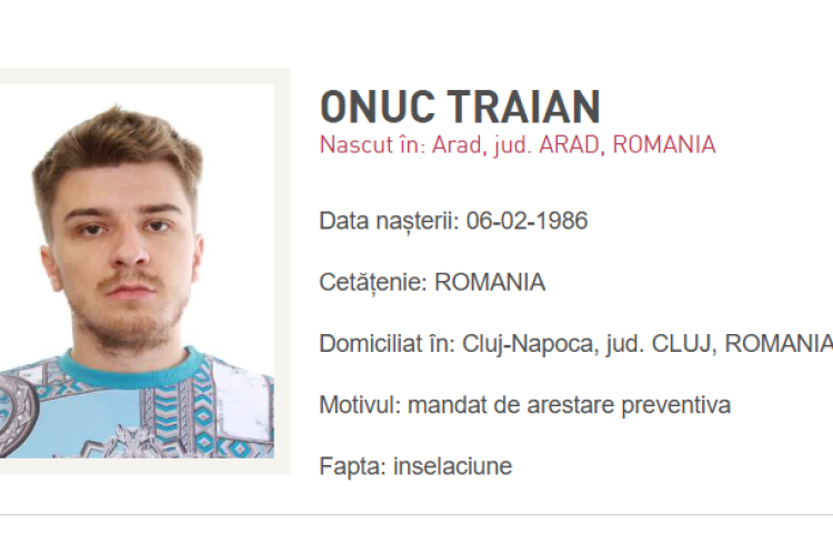 Cluj: Țeparul imobiliar Traian Onuc a dispărut! A fost dat în urmărire națională, după ce judecătorii au spus că „nu va mai comite infracțiuni în viitor”