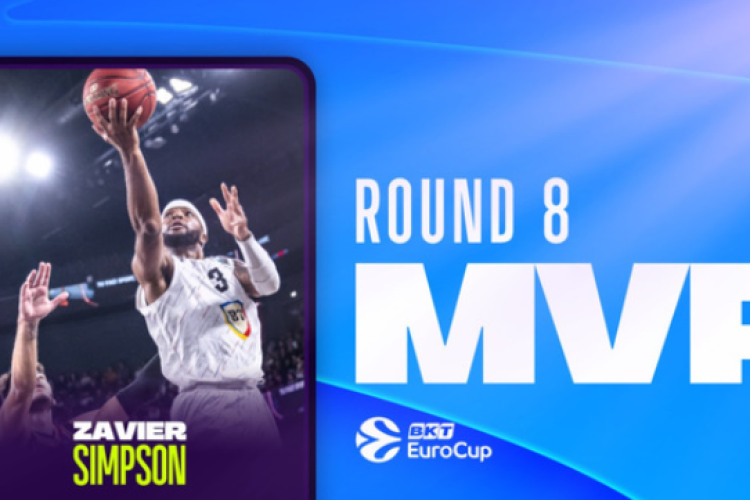 Zavier Simpson, de la U BT Cluj-Napoca, a câștigat MVP-ul săptămânii în EuroCup. A marcat peste 30 de puncte împotriva Lietkabelis