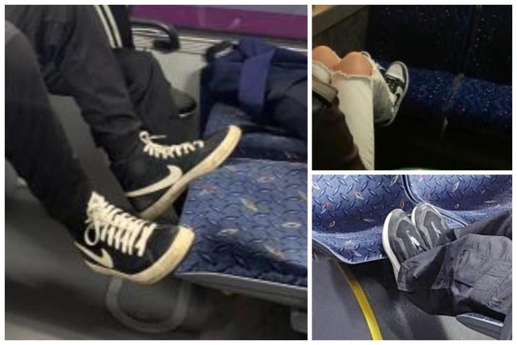 Nu mai există bun simț? Tot mai mulți călători, surprinși cu picioarele pe scaune în autobuzele din Cluj: ,,Foarte multe cazuri”