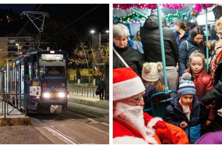 Tramvaiul lui Moș Crăciun revine în Cluj-Napoca. Au fost pregătite cadouri pentru cei mici, iar călătoriile sunt gratuite: ,,Dulciuri colinzi și surprize”