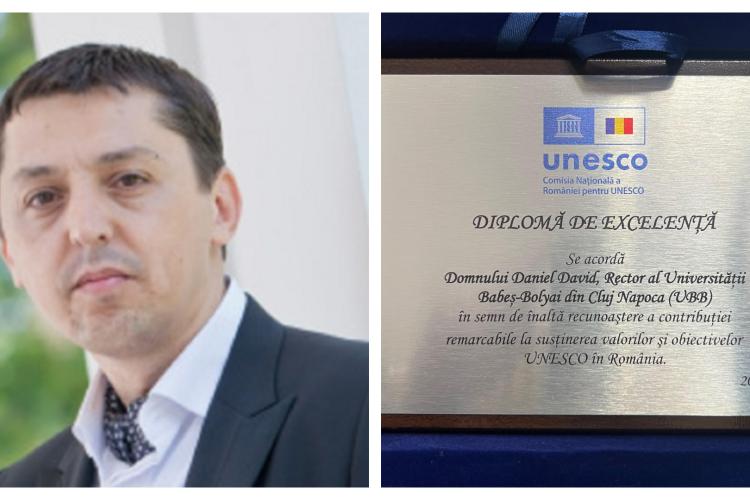 Daniel David, rectorul UBB Cluj-Napoca, a primit Diploma de Excelență a Comisiei Naționale a României UNESCO: „Primesc cu plăcere această recunoaștere”