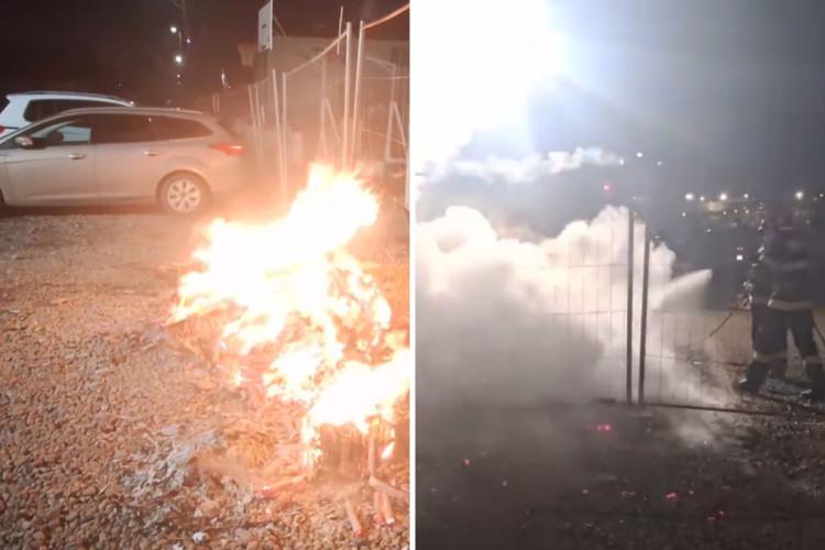 Incendiu lângă Parcul Poligon din Florești! Mai mulți copii au dat foc unor cutii de artificii: „Se putea transforma în ceva mult mai grav” -VIDEO