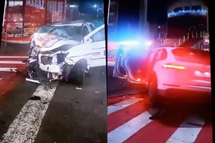 Mașină de poliție ZDROBITĂ de un Porsche. Șoferul a fugit. Un polițist e în comă, alți doi sunt în stare gravă la spital VIDEO cu IMPACT EMOȚIONAL!