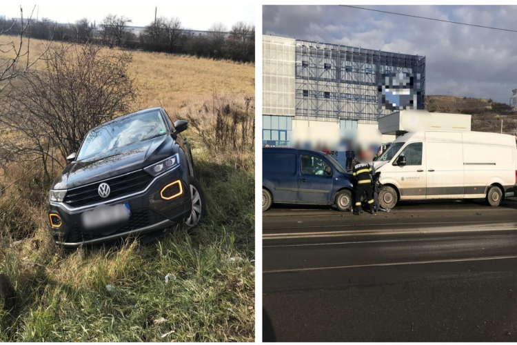 Cum s-a produs accidentul de pe Bulevardul Muncii din Cluj în care trei mașini au fost lovite și o femeie rănită: Șoferul era băut și a fugit FOTO